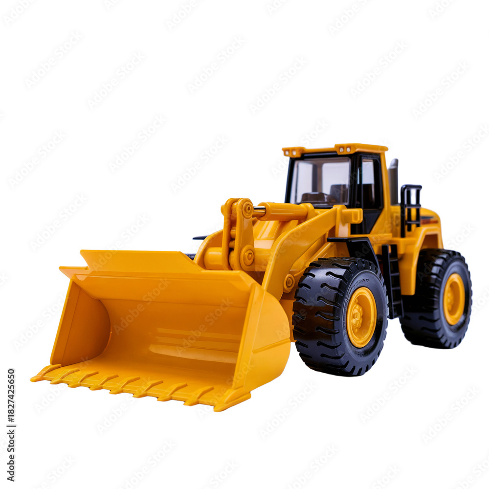 Fototapeta premium yellow bulldozer isolated on white