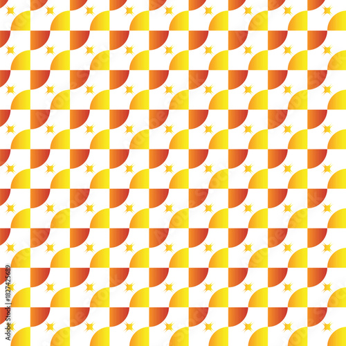Abstract geometric pattern with warm tones of yellow and orange