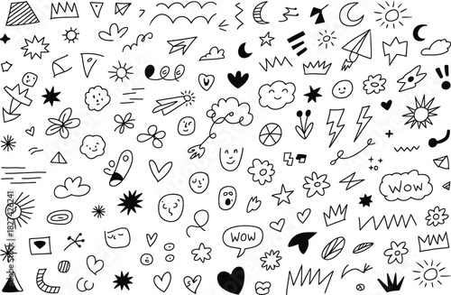 Hand Drawn Doodle Elements Collection drawing sketch