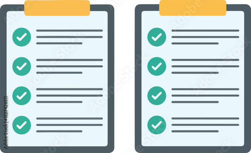 Two clipboards with checklist on, representing tasks completed