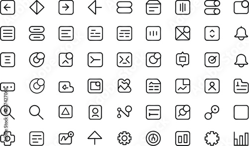 User Interface and Web Icon Set Outline arrow left arrow