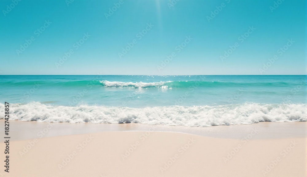 Fototapeta premium Early-summer turquoise beach - ultra realistic