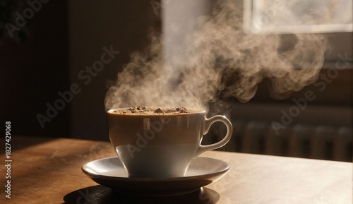 Spring morning coffee brewing - ultra realistic