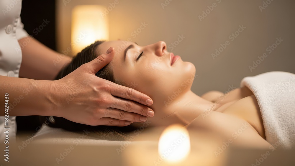 Obraz premium Relaxing Head Massage for Ultimate Serenity and Well-being