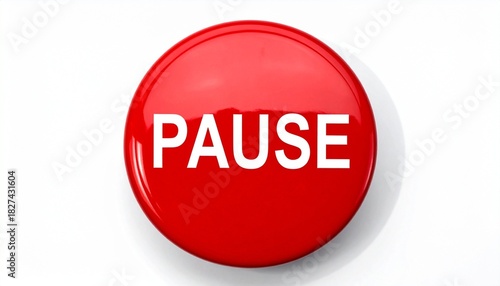 Free Download red pause button on white background - GFXLoad