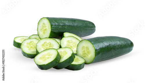 Slice of cucumber isolated on transparent png