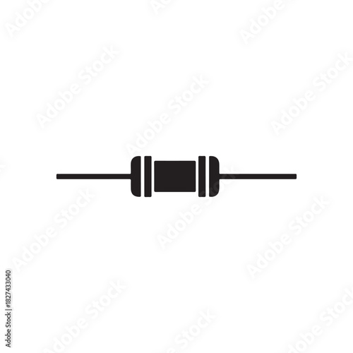Electrical resistor silhouette vector flat illustration design on white back ground