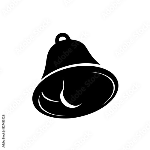 Simple Bell Icon Elegant Black Silhouette for Notifications and Announcements