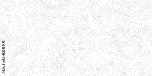 Vector abstract white outline area topography paper lines. Topographic contour. lines grid map seamless pattern. Geographic mountain relief lines background.	