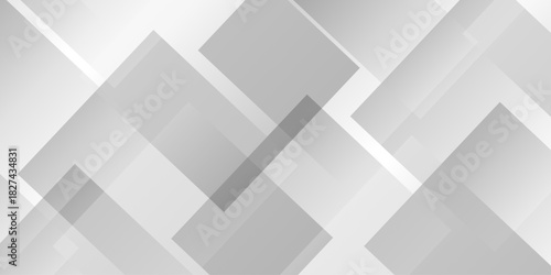 minimal tech gradient white, gray creative triangle geometric technology space. rectangle randomly arranged white line background. paper web overlap presentation design.