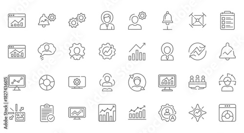 Business management strategy analysis chart process planning data analytics development optimization progress dashboard