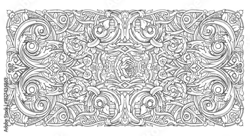 Floral ornament design vector art decorative pattern vintage style decoration flourish scrollwork illustration