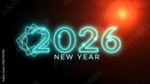 Vibrant Neon Glow Celebrating the Arrival of New Year 2026 in Style and Flair