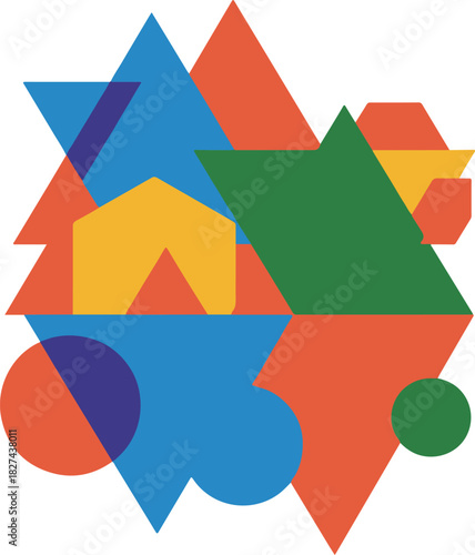 Abstract Colorful Geometric Vector | Modern Shape Illustration