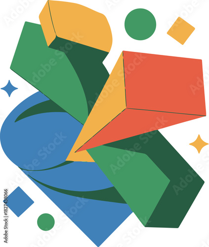 Abstract Colorful Geometric Vector | Modern Shape Illustration