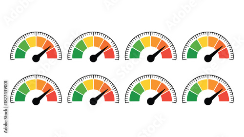 Gauge Indicators A Collection of Performance Measurement Icons for Analytics & Progress Visualization