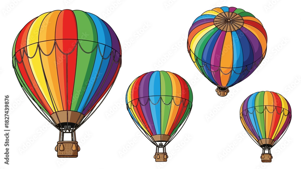 Obraz premium Vibrant Hot Air Balloons Taking Flight in a Colorful Sky Adventure