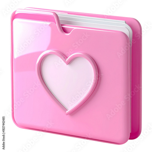 Creative Pink Folder Design Featuring A Stylized Heart Cutout