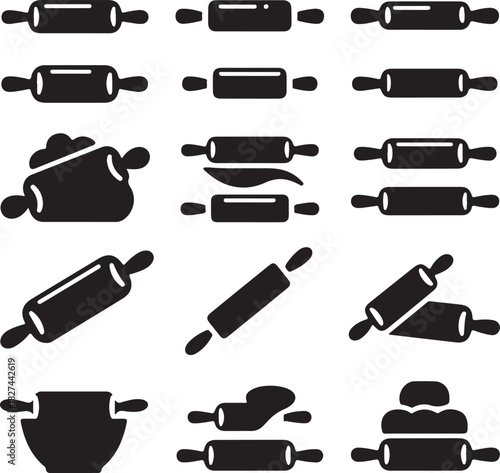 Rolling pins vector seamless pattern for cooking and bakery backgrounds