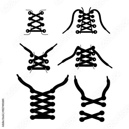 outline Silhouette shoelace icon