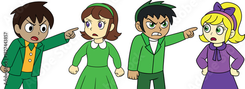 Couple Arguing Illustration, Angry People Drawing, Hand Drawn Relationship Vector, Conflict Cartoon Art, Modern Couple Artwork, Disagreement Illustration, Fighting Couple Design, Emotional People Vect