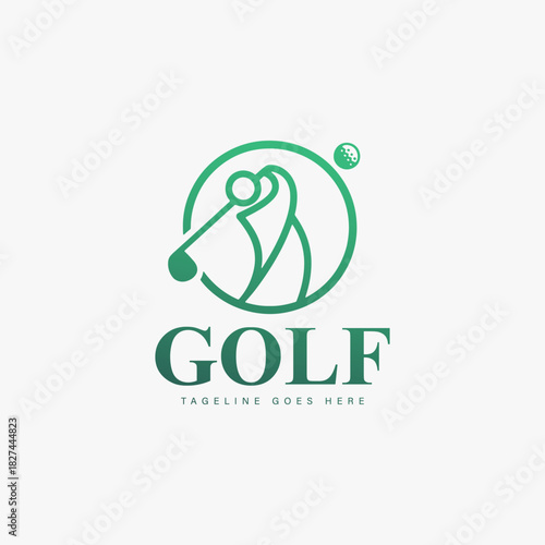 Golf logo design for sports tournaments and clubs focuses on simplicity, elegance, and ease of recognition.