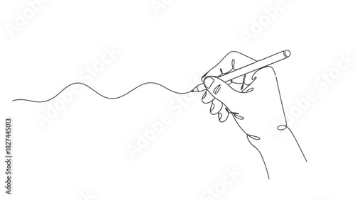 Continuous Line Art of a Hand Drawing with One Stroke - EPS Style for Creative Designs