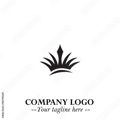 Elegant Black Crown Logo Symbol on a Clean White Background for Premium Branding Design