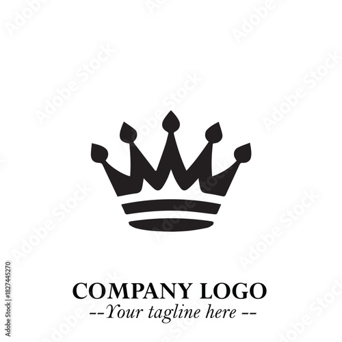 Elegant Black Crown Logo Symbol on a Clean White Background for Premium Branding Design