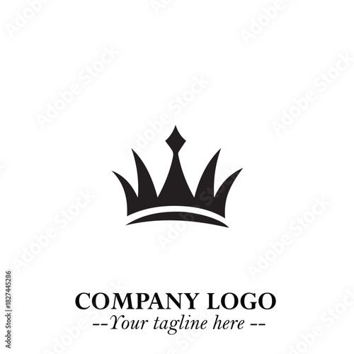 Elegant Black Crown Logo Symbol on a Clean White Background for Premium Branding Design