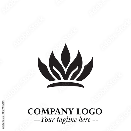 Elegant Black Crown Logo Symbol on a Clean White Background for Premium Branding Design