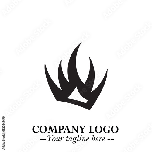 Elegant Black Crown Logo Symbol on a Clean White Background for Premium Branding Design