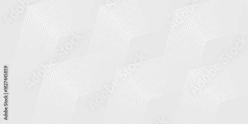 Hexagon white gray wave light technology texture background. Abstract big data digital concept simple art modern abstract