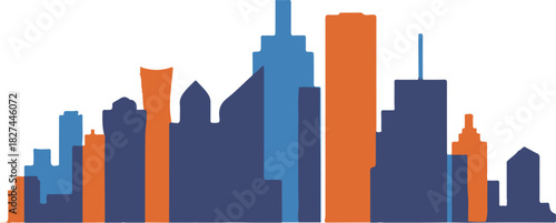 colorful city skyline silhouette vector