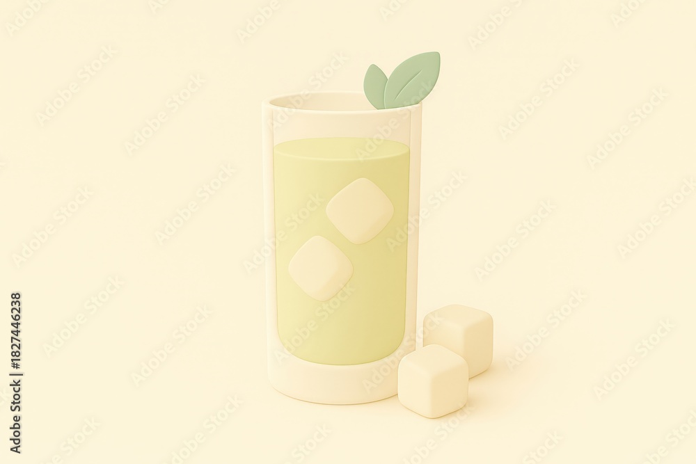 custom made wallpaper toronto digitalRefreshing mint green beverage served in a minimalist glass with ice cubes and sugar cubes emphasizing simple yet elegant design for modern lifestyle aesthetics