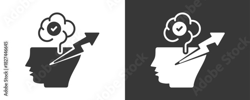 Mindset Icon Set Vector Collection Isolated In Black And White