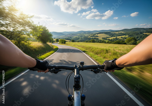 Riding a Bicycle in Nature	