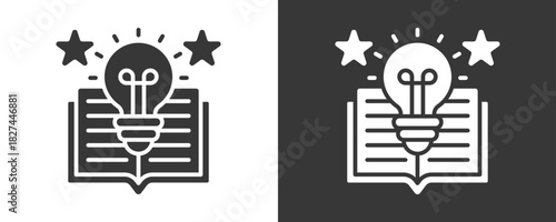 Learning Icon Set Vector Collection Isolated In Black And White