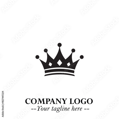 Elegant Black Crown Logo Symbol on a Clean White Background for Premium Branding Design