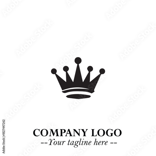 Elegant Black Crown Logo Symbol on a Clean White Background for Premium Branding Design
