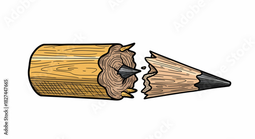 Broken Pencil Illustration A Symbol of Creative Block and Frustration