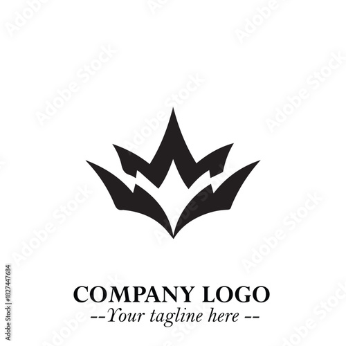 Elegant Black Crown Logo Symbol on a Clean White Background for Premium Branding Design