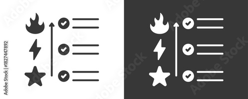Prioritization Icon Set Vector Collection Isolated In Black And White