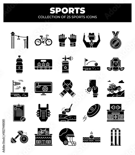 Collection of 25 Sports Icons. A Visual Guide to Various Sports and Activities