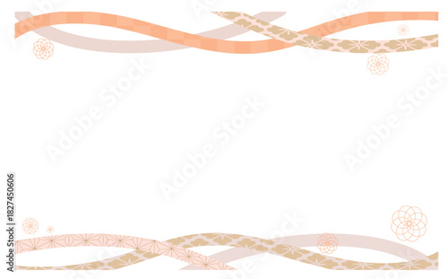 ピンクのモダン和柄背景装飾