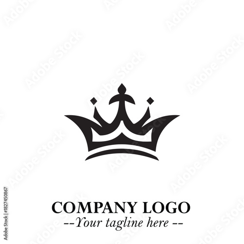 Elegant Black Crown Logo Symbol on a Clean White Background for Premium Branding Design