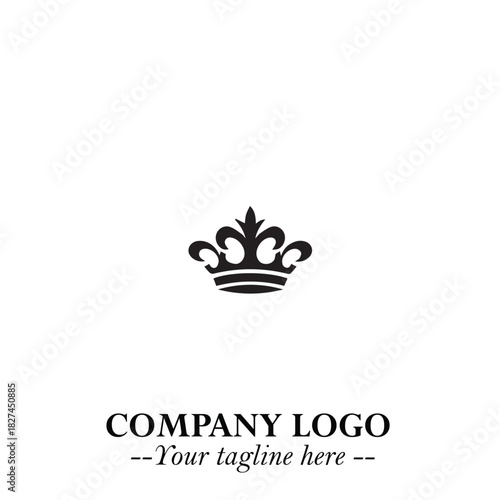 Elegant Black Crown Logo Symbol on a Clean White Background for Premium Branding Design