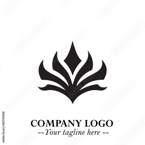 Elegant Black Crown Logo Symbol on a Clean White Background for Premium Branding Design
