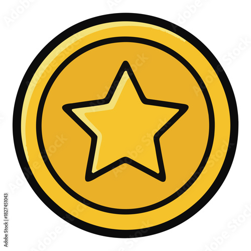 Golden Coin with Star: A Symbol of Achievement and Reward.