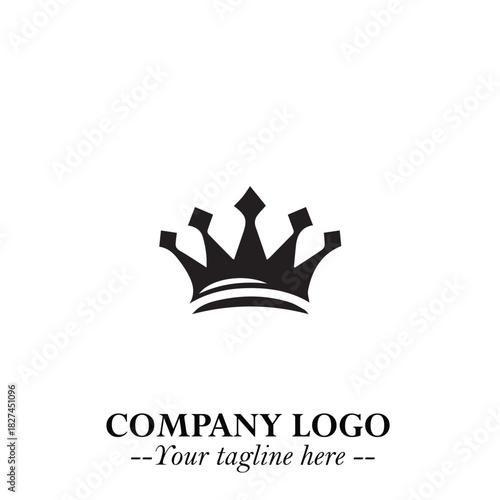 Elegant Black Crown Logo Symbol on a Clean White Background for Premium Branding Design